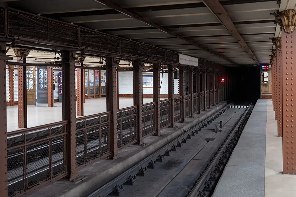 Eine U-Bahn Haltestelle in Budapest