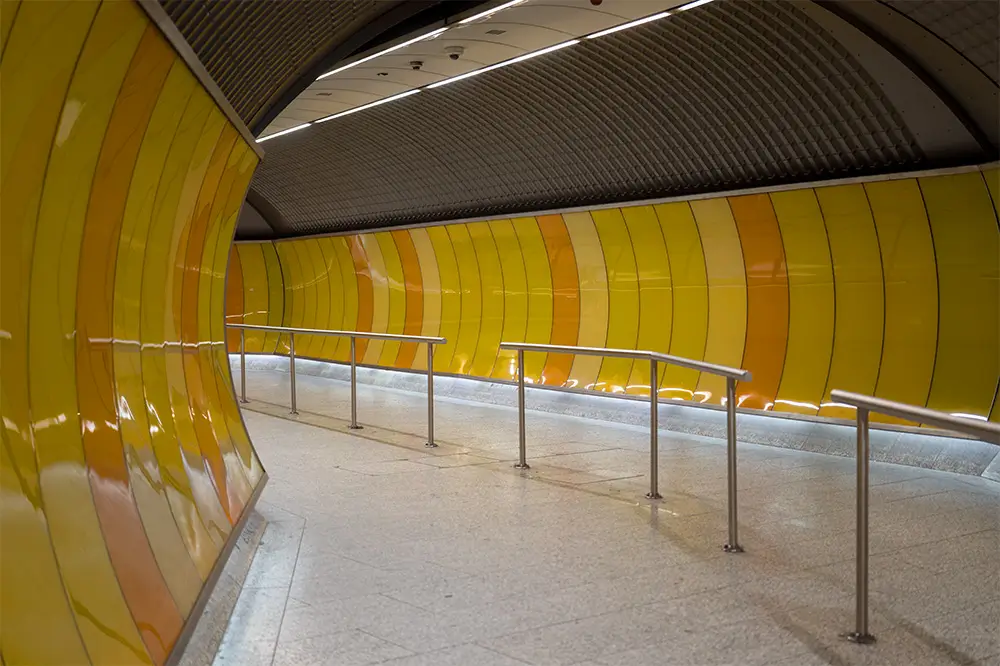 Eine U-Bahn Haltestelle in Budapest