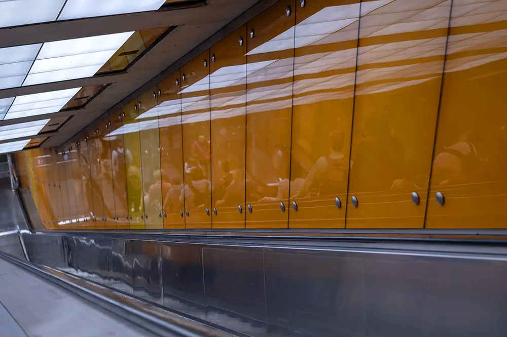 Eine U-Bahn Haltestelle in Budapest