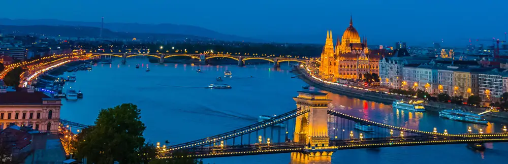 Panoramablick über die Stadt Budapest